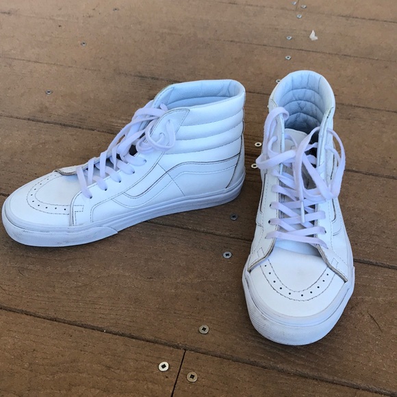 white leather vans size 6